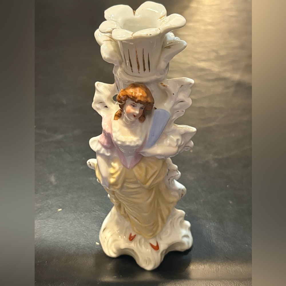 Vintage Porcelain Figurine Candle Holder